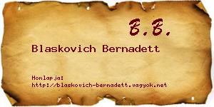 Blaskovich Bernadett névjegykártya